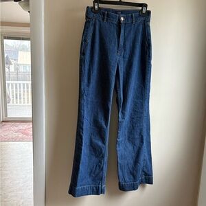 J. Crew Dark Indigo Wide Leg Jeans Soft & Stretchy